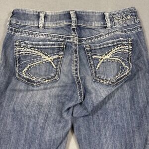 Silver Jeans Women's 31 Suki Capri Denim Pants THICK STITCH WHISKERING